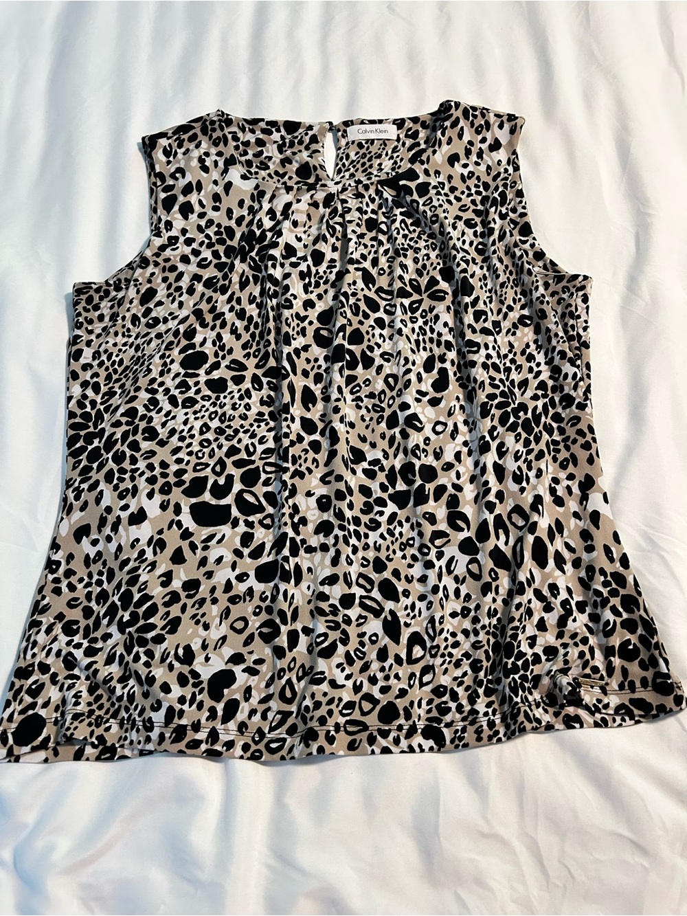 Calvin Klein Beige and Black Leopard Print Sleeveless Camisole